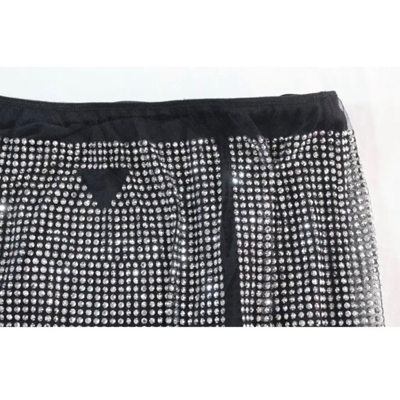 Prada rhinestone silk midi skirt black size 36 - Picture 4 of 4